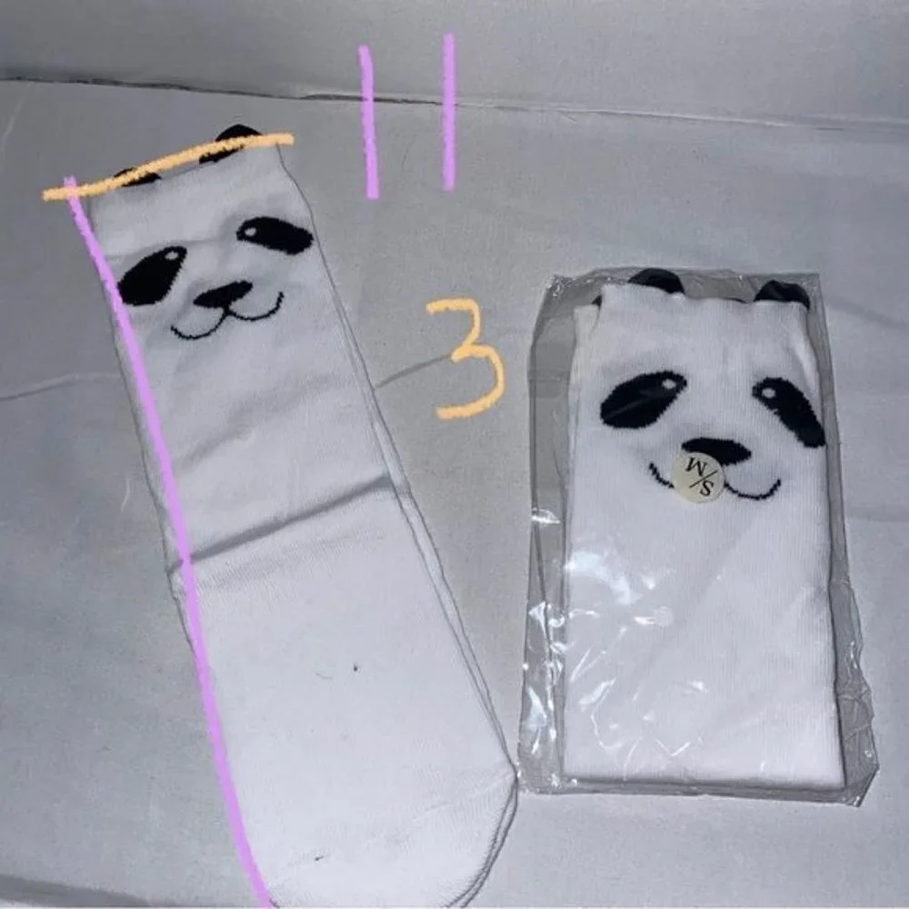 Socks Panda Toddler Knee High Boot Panda Bear Face Solid Animal Socks Pull on